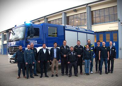 Von links nach rechts: Thorsten Haag, Stefan Försching, Markus Jaugitz, Martin Gerster MdB, Parsa Marvi MdB, Christian Hummel, Mario Fehmer, Martin Morlock, Melanie Furch, Erhard Steinmann, Paul Schell, Lukas Groborz, Stephan Hellinger